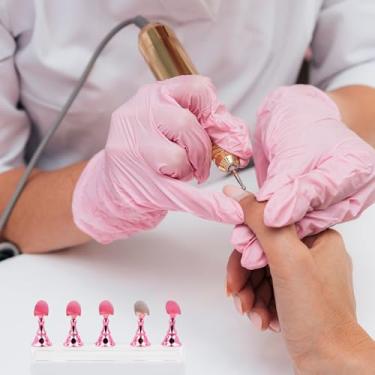 Imagem de 2 conjuntos de suporte de unhas rosa para prática de pintura de unhas, exibição de unhas de pressão, suporte magnético de unhas postiças para iniciantes, kit de acessórios de arte de unhas de acrílico