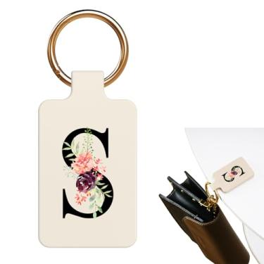 Imagem de Suporte magnético forte com letra A-Z com design floral elegante para bolsa de mão adequado para tampos de mesa, moldura de dobradiça de porta de parede de metal, carrinho de compras, exiba sua