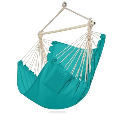 Imagem de PNAEUT Corda de pendurar para cadeira de rede para uso externo, quarto, exterior, pátio (azul aqua)