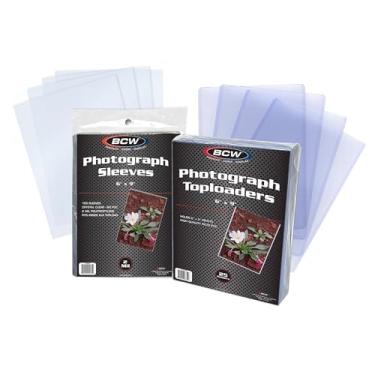 Imagem de BCW Pacote combo de porta-carga superior de 15 x 22 cm e capas para fotos de 15 x 23 cm | Protetores de folha I compatíveis com cartões postais, impressões e documentos | Sem ácido, sem PVC, qualidade