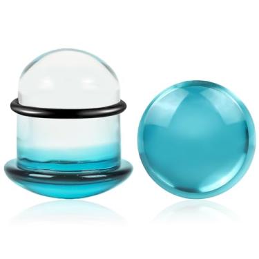 Imagem de WINSENET Kit de alongamento de orelha de vidro, 2 peças, plugues de 8 a 22 mm para medidores de orelha com anéis de borracha, kit de alongamento de orelha de vidro com alargador de orelha, joia para