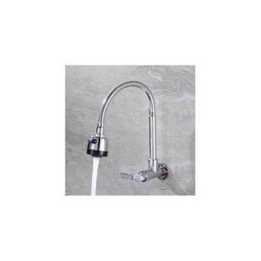 Imagem de Torneira Gourmet de Parede, Flexível com Ducha, Inox, 46cm Altura, Material PP/ABS/Nylon, Conexão 1/2 Polegada para Cozinha