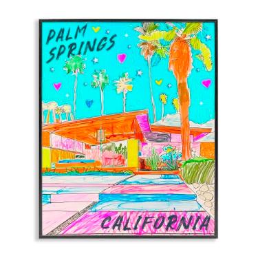Imagem de Stupell Industries Arte giclée emoldurada branca Palm Springs Canyon, design por Jess Stempel, 76 x 61 cm