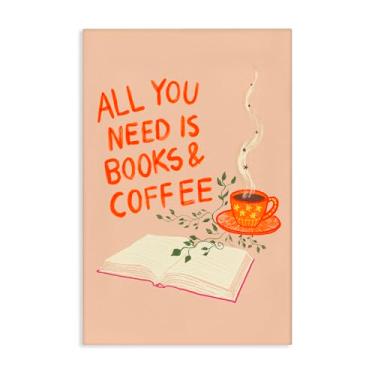 Imagem de Stupell Industries Need Books & Coffee Canvas Wall Art, design por Florentina Dolci, 91 x 61 cm