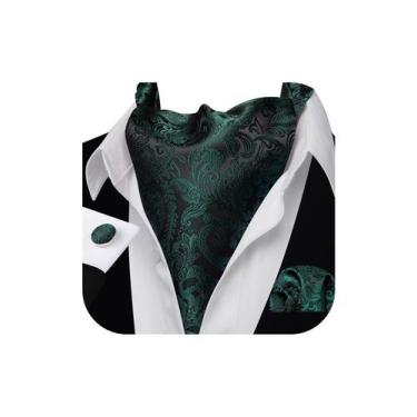 Imagem de Conjunto de gravatas Barry.Wang Ascot, seda verde escura, 126 cm, form