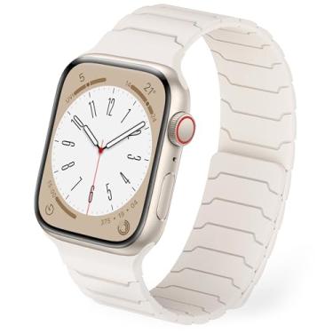 Imagem de Mazuboho Pulseira magnética de silicone macio ajustável e confortável de 49 mm, 46 mm, 45 mm, 44 mm, 42 mm, 41 mm, 40 mm, 38 mm, para Apple Watch Ultra 3, Ultra 2, Ultra, SE Series 11 10 9 8 7 6 5 4 3