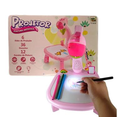 Imagem de Projetor Para Desenho Infantil Mesa Pintura Girafa Rosa