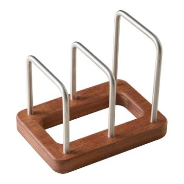 Imagem de Suporte de tábua de corte, suporte para tábua de cortar, suporte para tábuas de madeira, organizador de tampa/placa/tábua de corte para armários de cozinha (prateleira de aço inoxidável, base de