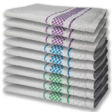 Imagem de 9 Panos De Prato Atoalhado Felpudo Premium Vd+az+rx