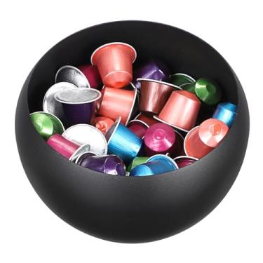 Imagem de ELLDOO Suporte de cápsulas de café, armazenamento de cápsulas de café de metal preto para K Cup Nespresso Vertuo Keurig, organizador de creme, tigela de frutas para bancada, cozinha, sala de descanso