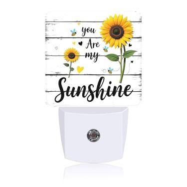 Imagem de Luz noturna de girassol, luz noturna conectada à parede com sensor de crepúsculo ao amanhecer, luz noturna para decoração de quarto feminino, masculino, corredor, cozinha, banheiro, berçário, escadas