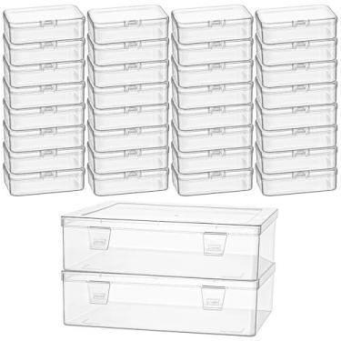 Imagem de Thintinick Organizadores e armazenamento de contas, mini caixas de plástico transparentes com suporte para pulseira de desenho de diamante, fazer unhas, artesanato, joias, parafuso de bateria (2 peças