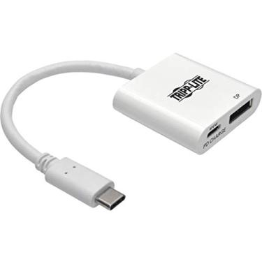 Imagem de Tripp Lite Conversor adaptador de vídeo USB C para DisplayPort com porta de carregamento USB-C PD, compatível com Thunderbolt 3, USB tipo C para DP, USB Tipo-C, 6 polegadas (U444-06N-DP-C)