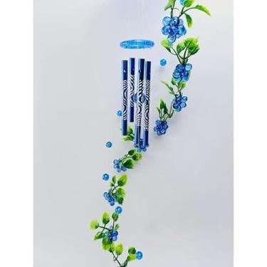 Imagem de Sino Dos Ventos Mensageiro Decoração 86cm(Uva azul colorida)