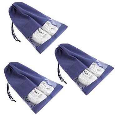 Imagem de Mingzhe Saco de Armazenamento de Sapatos Com Cordão Com Janela de PVC, Organizador de Sapatos de Tecido Não Tecido à Prova de Poeira para Casa, Viagens ou (Não há problema em bolsa de sapato de pano)
