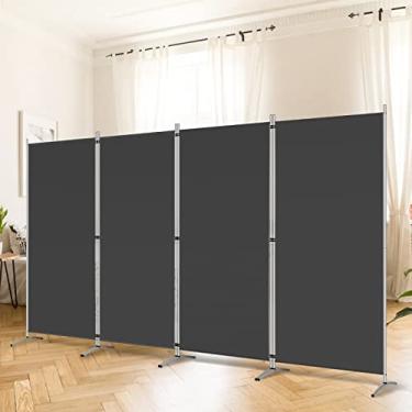 Imagem de RANTILA Divisor de quarto de 1,8 m divisórias portáteis e telas dobráveis de privacidade, divisor de tecido de 300 cm de largura para separação de quarto, divisória de 4 painéis, divisória de parede