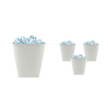 Imagem de Kit 4 Balde Gelo Branco 2,6L Plástico Premium - Bb Store