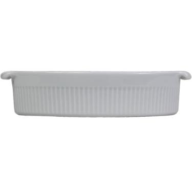Imagem de Germer, Travessa oval em porcelana, modelo assar ou servir, Funda, refratária, 1100 ml, Branco