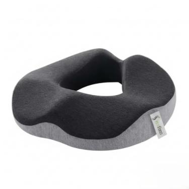 Imagem de Ecofeen Tapete ortopédico antiderrapante para hemorroidas para cuidados de saúde, ciática, cóccix, feridas, formato de donuts, sentado, alívio da dor, viagem, escritório, espuma de memória