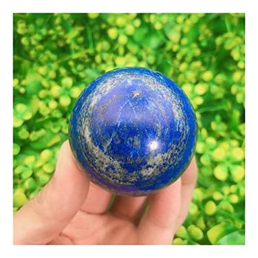 Imagem de Belo cristal natural cristais quartzo lápis-lazúli esfera Reiki pedra bola sala casa aquário decoração pedras preciosas primárias e minerais (tamanho: 7-7,5 cm)
