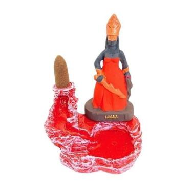 Imagem de Incensário Cascata Iansã Vermelha 12 Cm Resina - Lua Mística - 100% Or