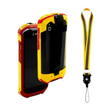 Imagem de Capa protetora para Zebra TC51 TC52 TC56 TC57 TC510K com alça de mão e alça de pescoço – capa de bota robusta compatível com scanners de código de barras portáteis Zebra (amarelo)