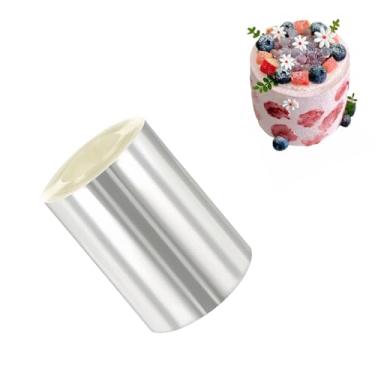 Imagem de Colar de bolo 2,4 × 1,000 cm, rolos de bolo transparentes, folha de acetato transparente, tiras de bolo transparentes, para decoração de assar, bolo de mousse de chocolate, borda envolvente de bolo de
