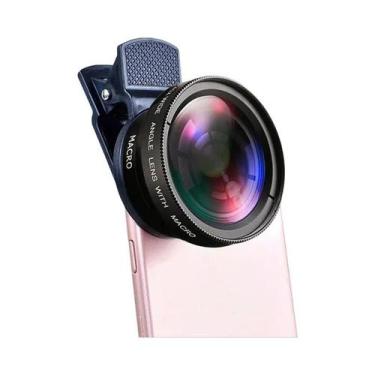 Imagem de Lente Universal 37mm 2 Em 1 Para Celular 045X 49UV Super Grande Angula