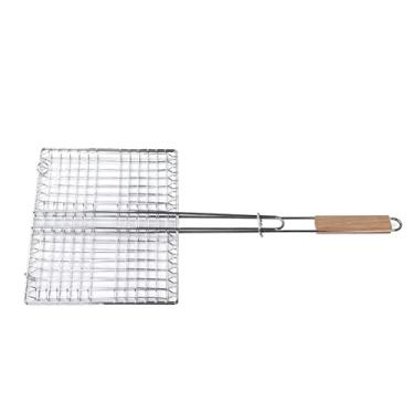 Imagem de Cesta de Grelha Com Alça de Aço Cromado Churrasco Grelhar Cesta de Peixe para Grelhar, Acessórios de Grelha