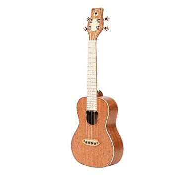 Imagem de Ukulele infantil Ukelele de 6 cordas de 6 polegadas com bolsa profissional mogno mini ukalalee havaiana pequena guitarra 4 cordas acessórios para ukelele (cor: BL-C50 folheado)