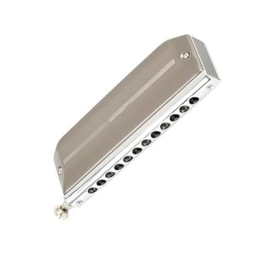 Imagem de Gaita profissional Play 12 furos pente de alumínio gaita cromática peças de boca redonda com bordas lisas (cor: Db)