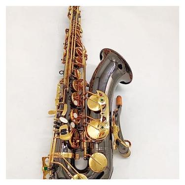 Imagem de Saxofone tenor profissional Bb latão preto niquelado ouro high-end instrumento musical sax tenor