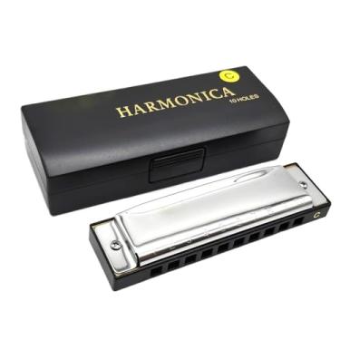 Imagem de Gaita profissional para iniciantes C de aço inoxidável, 10 furos, 20 tons, azul