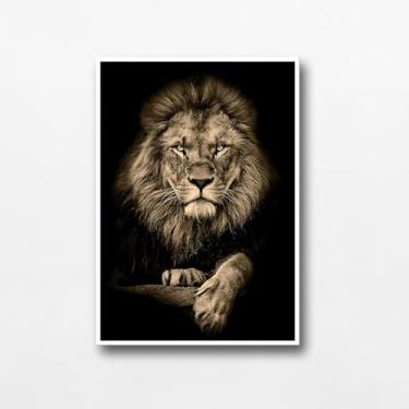 Imagem de Quadro Decorativo De Parede Leão De Juda Com Moldura 90x60cm