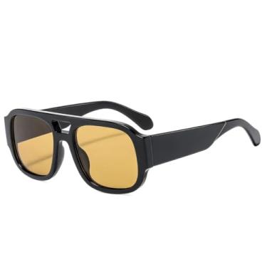 Imagem de HCPIHF Óculos de sol retrô com ponte dupla, masculino, fashion, feminino, punk, degradê (5)