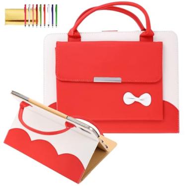 Imagem de Capa de mão para iPad Pro 33.0 cm (M5/M4) 2025/2024, Air 33.0 cm M2 M3, iPad Pro 32.8 cm 2018-2022, Techcircle Cute Bowknot Pocket Design Folio Stand PU Leather Carry Case, Auto Sleep/Wake, Vermelho