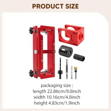 Imagem de Baoblaze Gabarito para dobradiça de porta, gabarito para fresa, para encaixe, kit ajustável para instalação de fechadura de porta.