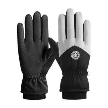 Imagem de NITAGO Luvas de motociclismo com tela sensível ao toque, quentes e respiráveis, luvas de inverno de dedo inteiro para clima frio, ideais para motociclismo, Preto Branco, Homens