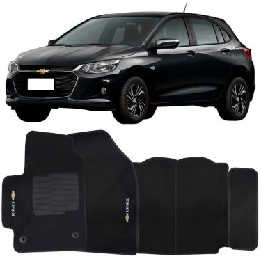 Imagem de Tapete Carpete Onix 2020 à 2025 Preto Logo Bordado Jogo 5 Peças Personalizado Automotivo