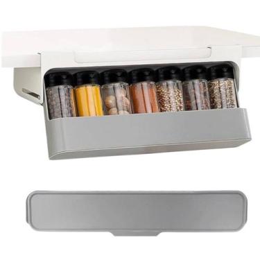 Imagem de Kit Conjunto Porta Tempero Condimentos 6 Potes Tampa Suporte Adesivo P