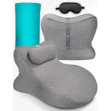 Imagem de Almofada confortável Modiee, Sweet Spot, design de elevação de 27° para a posição perfeita do casal, almofada de espuma viscoelástica de rebote para conforto no quadril, costas e pescoço (cinza)