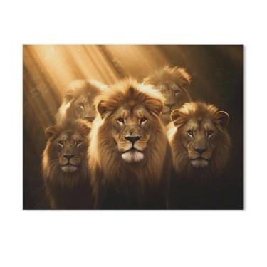 Imagem de HouLaiZhe Pôster animal leão luz solar efeito Tyndall parede estética pôsteres decoração de quarto pintura de parede galeria sala decoração de parede para quarto sala de estar escritório 18 x 24