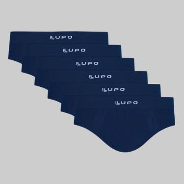 Imagem de Kit 6 Cuecas Lupo Slip Micromodal Sem Costura 00681, Azul marinho, XG