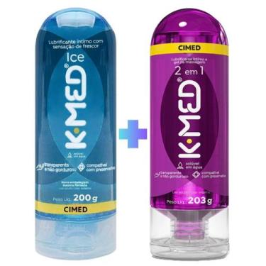 Imagem de Kit Gel Lubrificante Íntimo Kmed Ice + Kmed 2Em1 200ml cada - CIMED