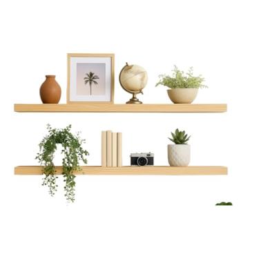 Imagem de Prateleiras De Madeira MaciçA – Uma DecoraçãO Requintada Para A Sala De Estar(1 Metro,Natural)