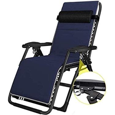 Imagem de YYBOES Espreguiçadeiras, espreguiçadeiras, espreguiçadeiras, cadeira reclinável dobrável confortável com encosto de cabeça, acampamento ao ar livre, viagem, praia, jardim, pesca, cadeiras