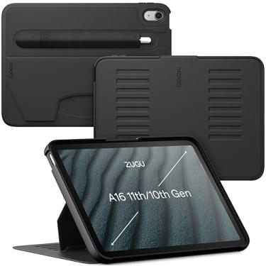 Imagem de Capa ZUGU CASE para iPad de 10,9 polegadas, suporte magnético fino de proteção e ativação/desativação, para iPad 11ª/10ª geração (A16 2025/2022) modelos A2696, A2757, A2777, A2696, Stealth Black