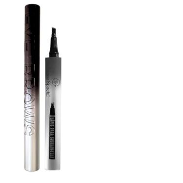 Imagem de Caneta Fio a Fio para Sobrancelha e Barba Microblading Tridente Resistente a Agua (Preto Toque Special)