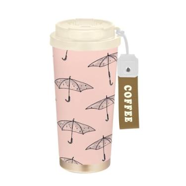 Imagem de YETTASBIN Caneca de café de viagem com isolamento térmico de 482 g com tampa canudo, copo à prova de derramamento e vazamento com alça para bebida quente e fria, garrafa de água de aço inoxidável