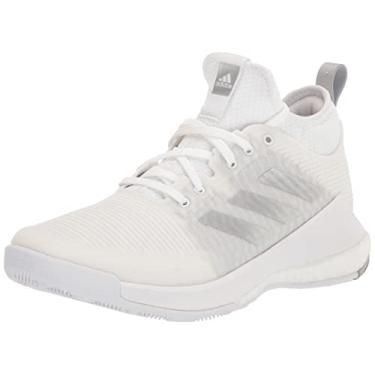 Imagem de adidas Tênis feminino de vôlei Crazyflight, Branco/Prata Metálico/Cinza, 35